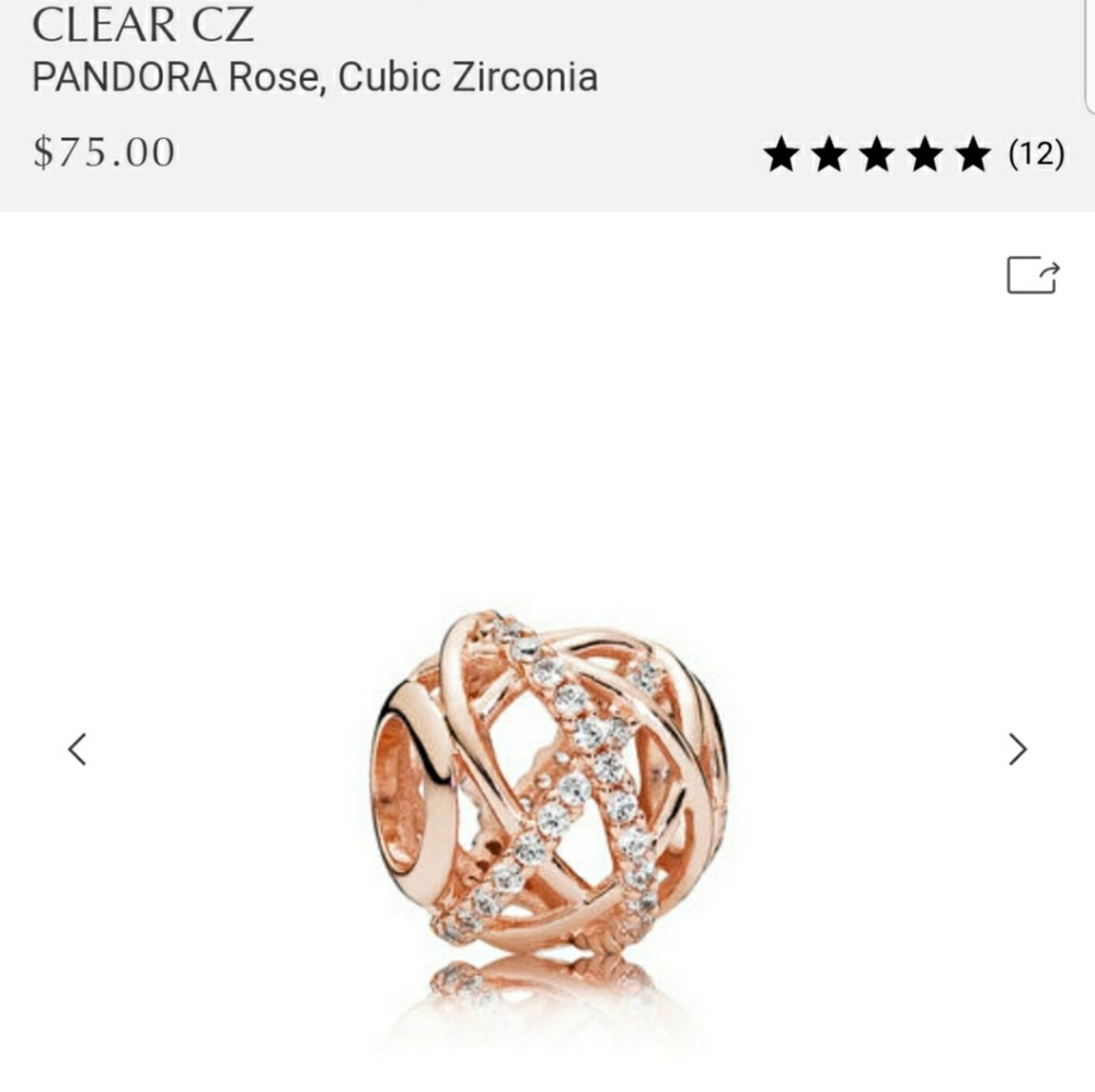 Brand New Rose Gold Pandora Charm